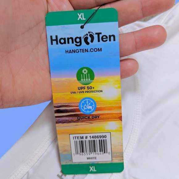 Hang Ten Men’s XL Rash guards Switchfoot Long Sleeve Sun Tee Shirt UPF 50+ NWT - Picture 6 of 11